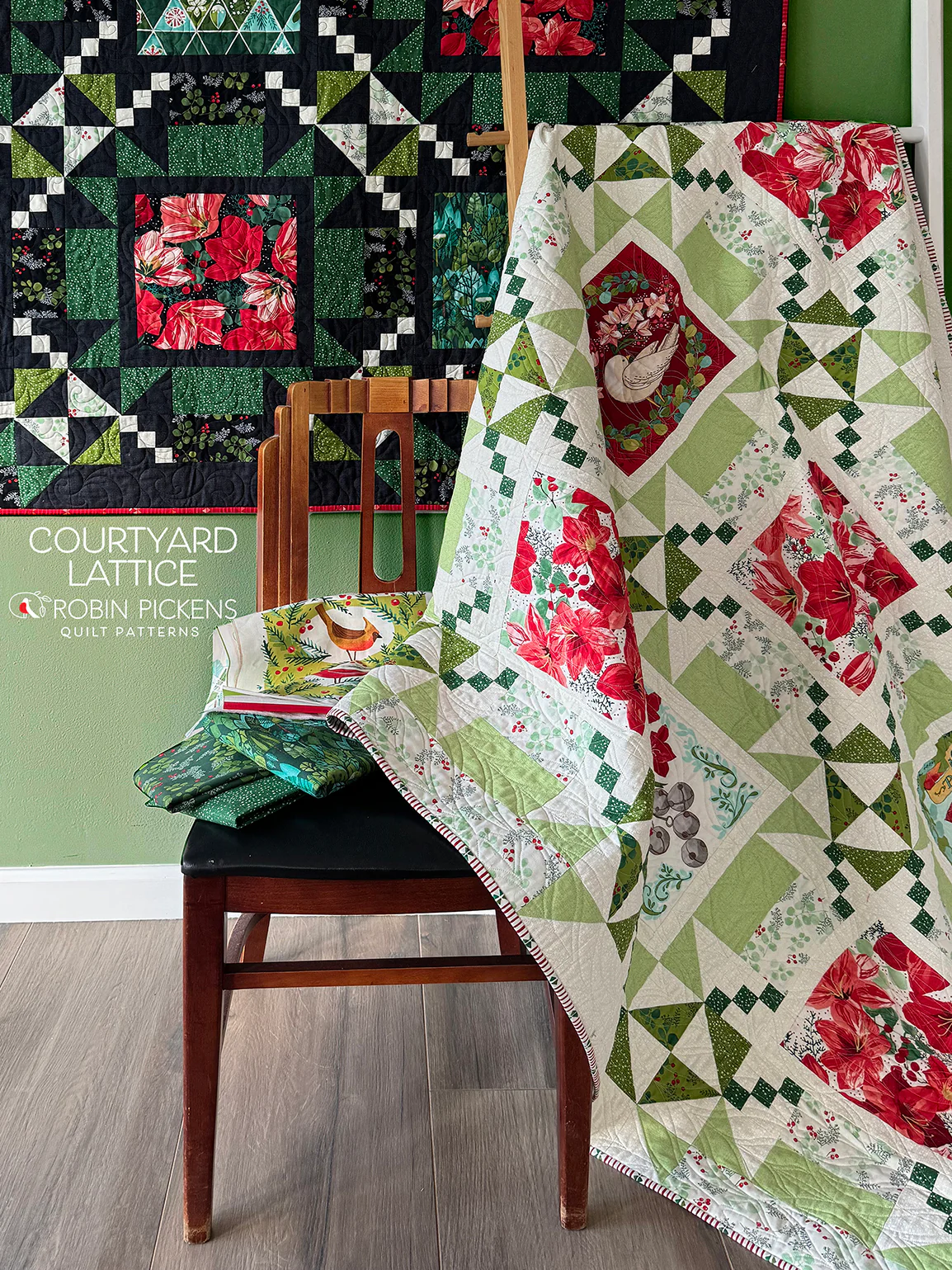 A Quilt Kit of Courtyard Lattice in Light Colorway using Panel - Image 3