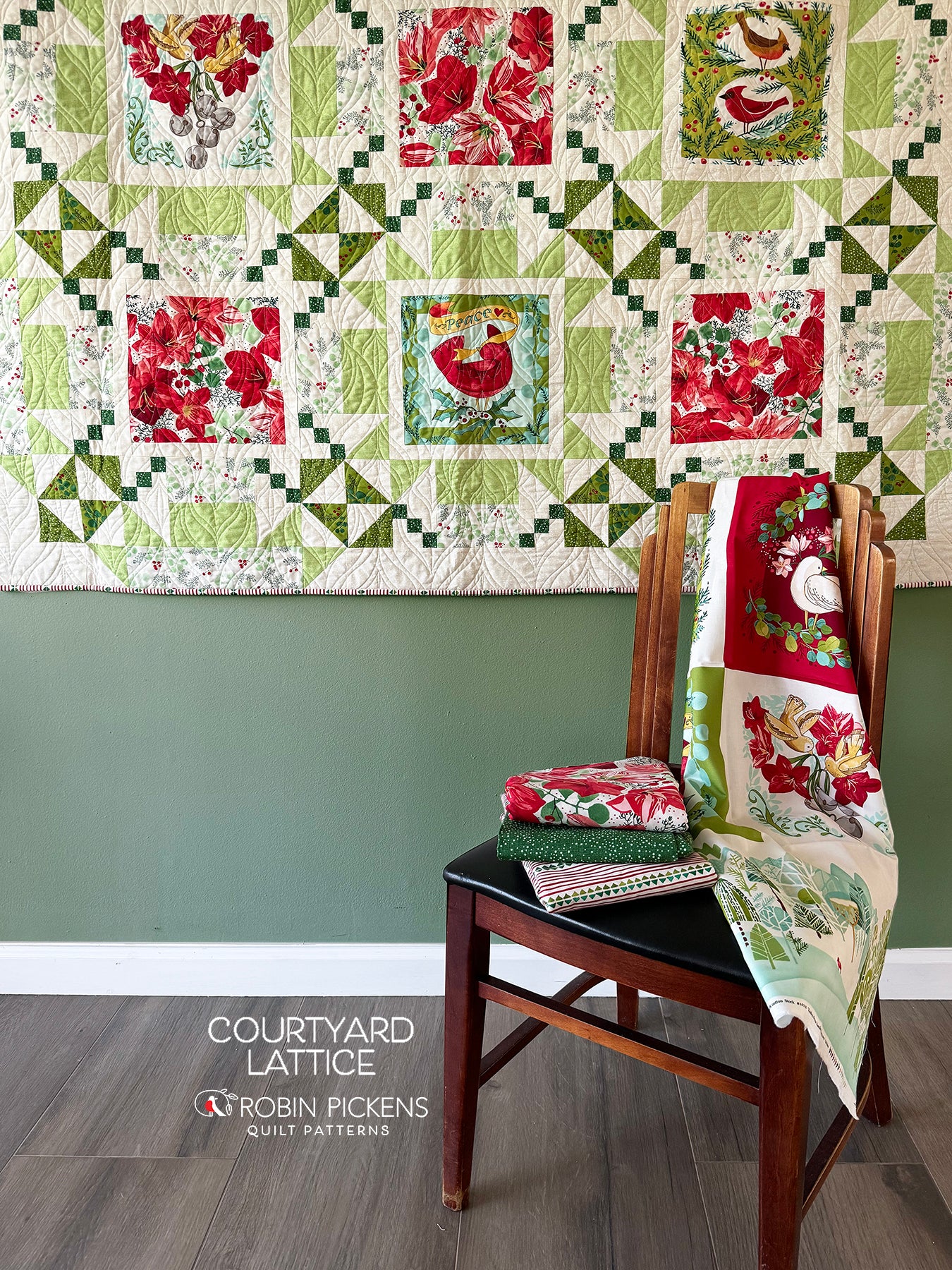 A Quilt Kit of Courtyard Lattice in Light Colorway using Panel - Image 5