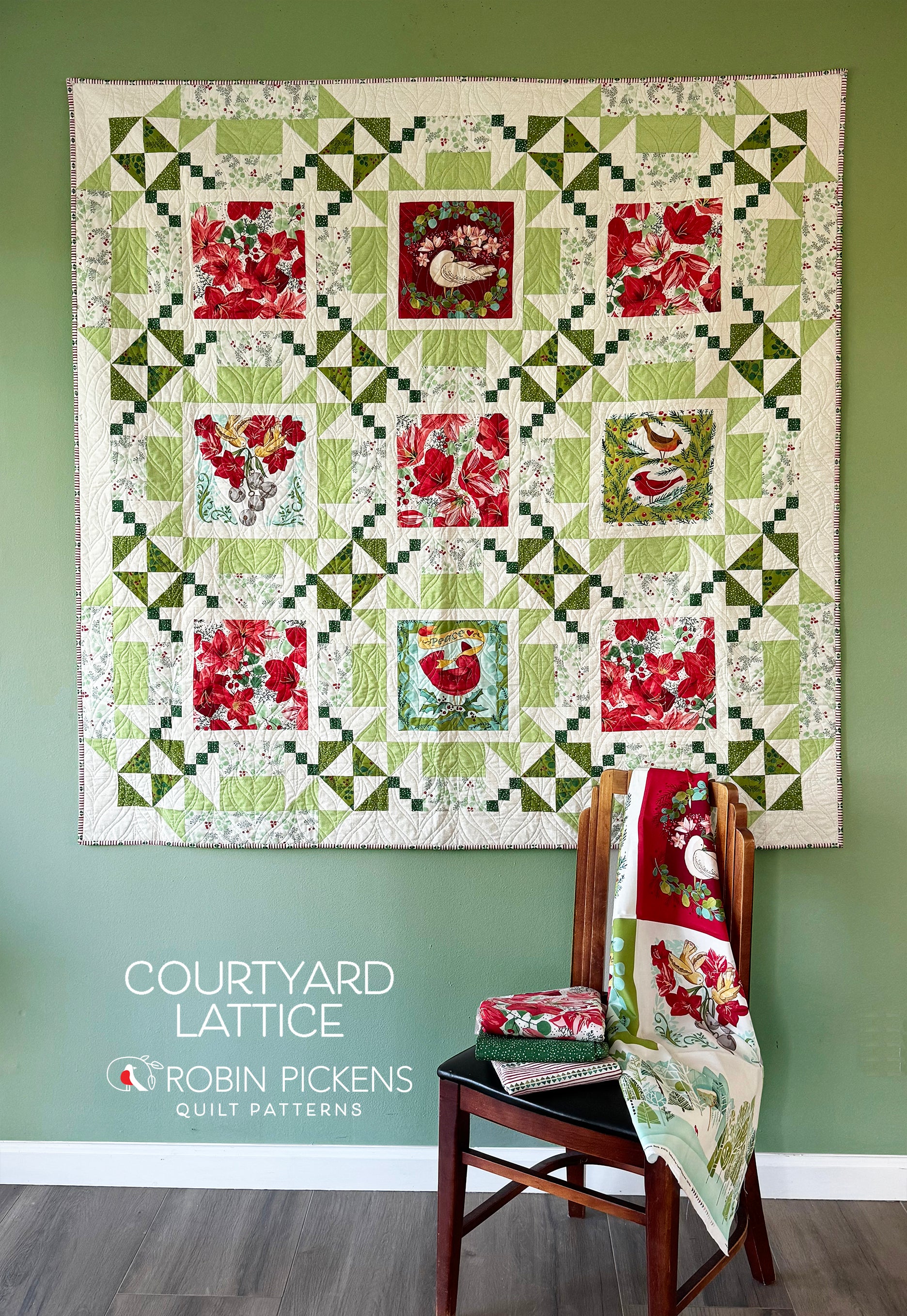 A Quilt Kit of Courtyard Lattice in Light Colorway using Panel - Image 7