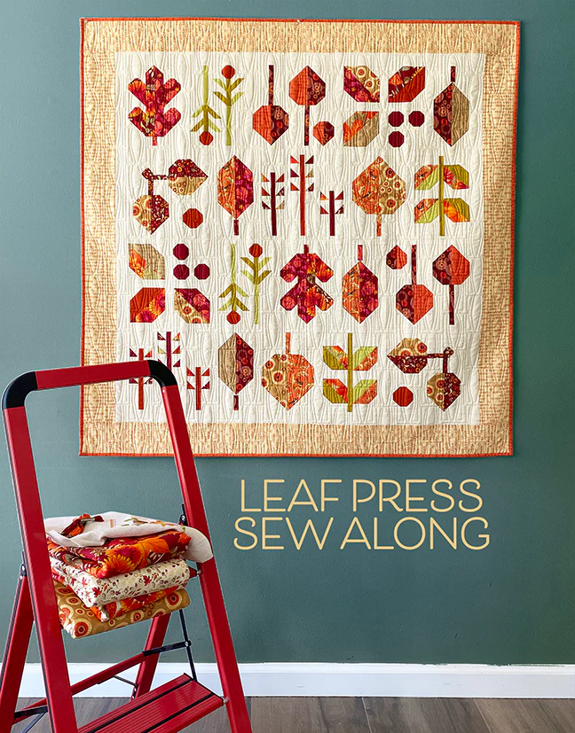 A QUILT KIT of LEAF PRESS in the LIGHT background (Buttermilk) colorway - Image 4