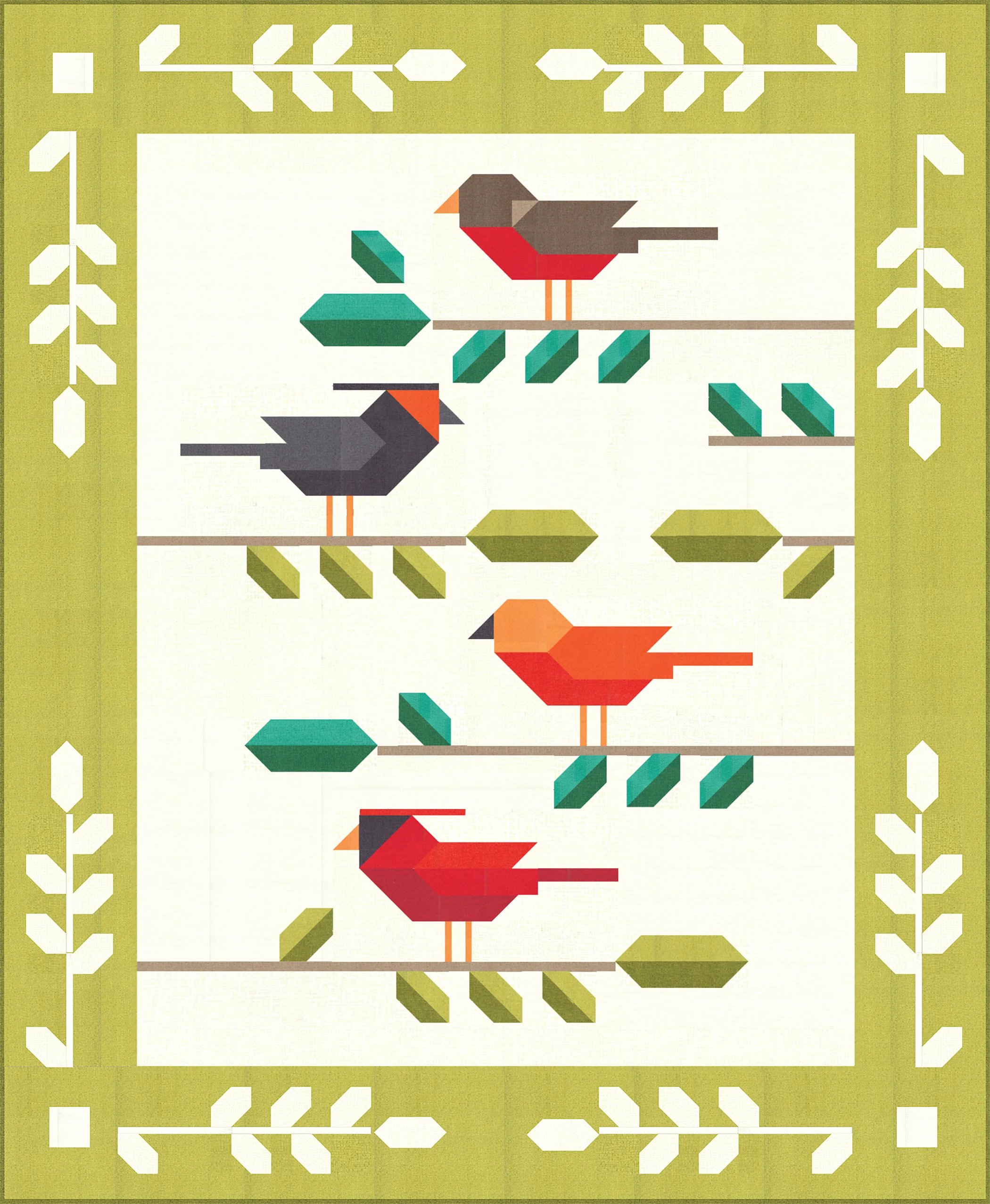 BIRD TALK Quilt Pattern Printed Booklet by Robin Pickens, Lap or Twin size - Image 3