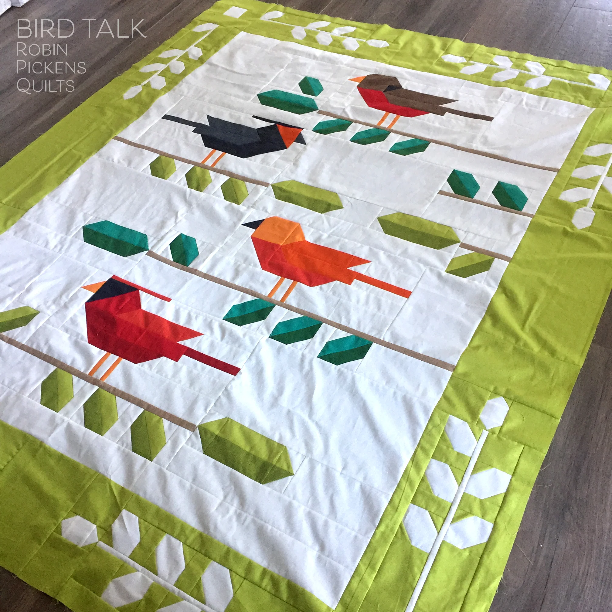 BIRD TALK Quilt Pattern Printed Booklet by Robin Pickens, Lap or Twin size - Image 5