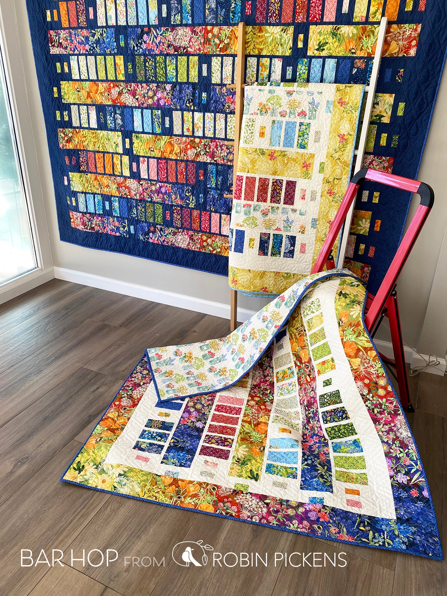 BAR HOP Quilt Pattern (printed booklet) by Robin Pickens in Lap, Queen sizes - Image 3