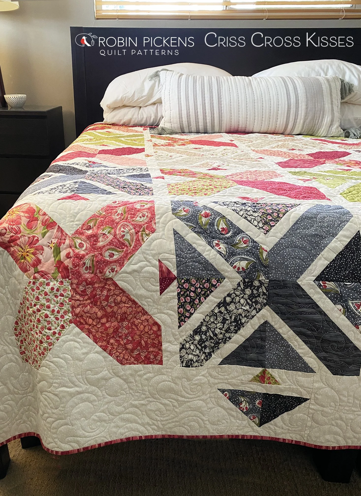 CRISS CROSS KISSES printed booklet quilt pattern, Robin Pickens, Lap or Queen - Image 11