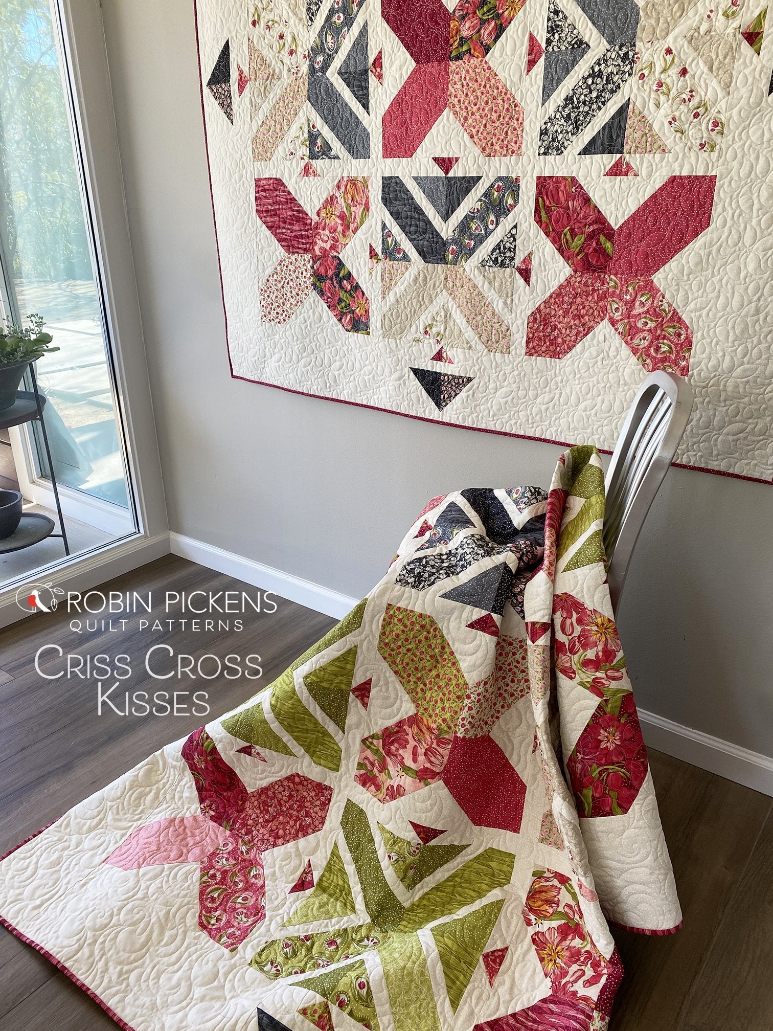 CRISS CROSS KISSES printed booklet quilt pattern, Robin Pickens, Lap or Queen - Image 7