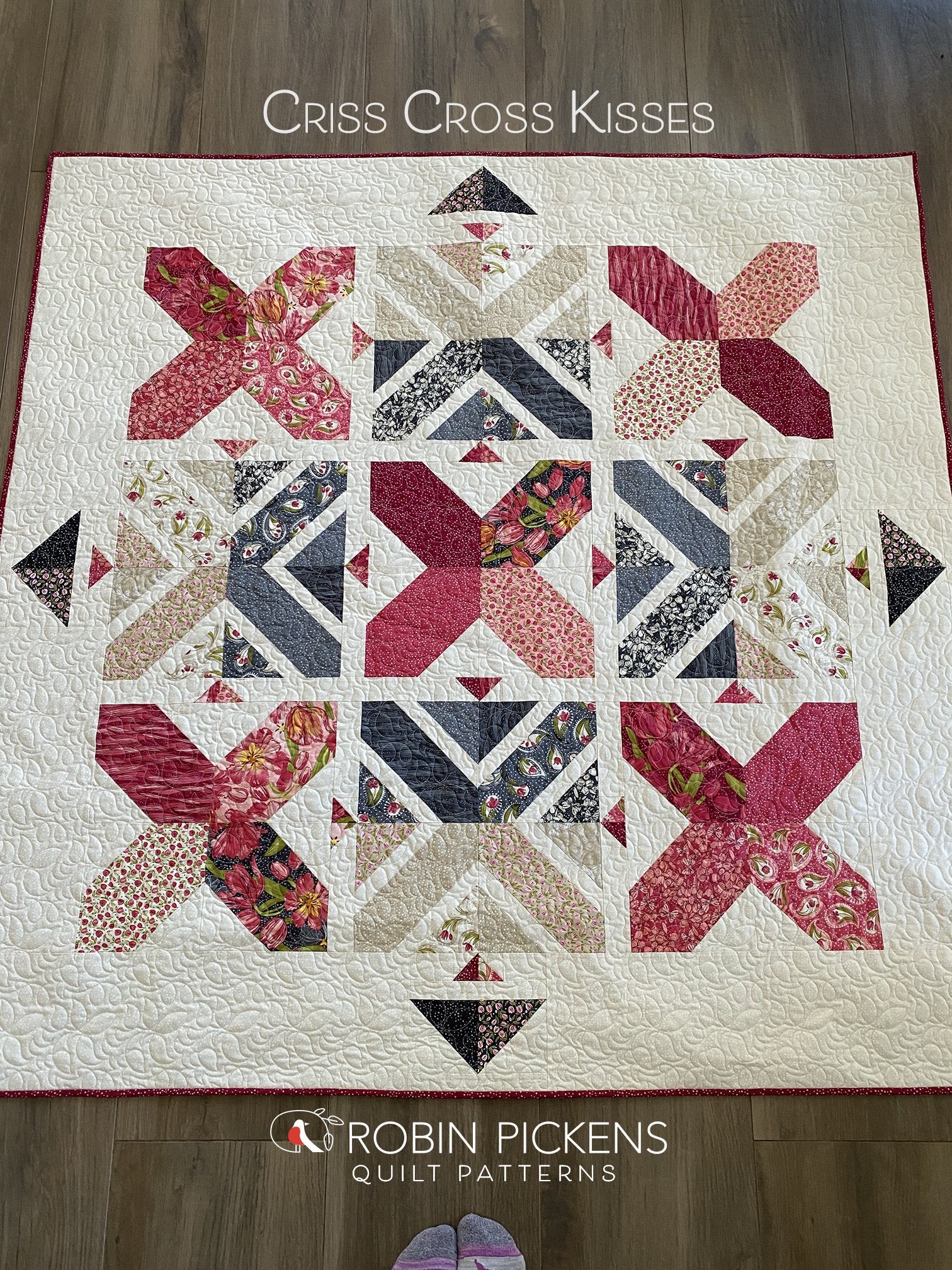 CRISS CROSS KISSES printed booklet quilt pattern, Robin Pickens, Lap or Queen - Image 9