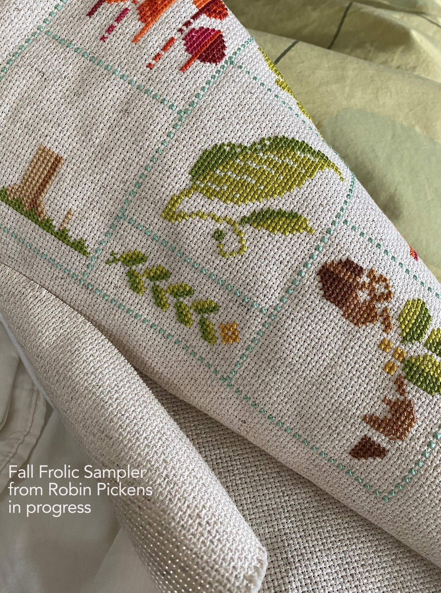 FALL FROLIC SAMPLER Cross Stitch KIT - Image 4