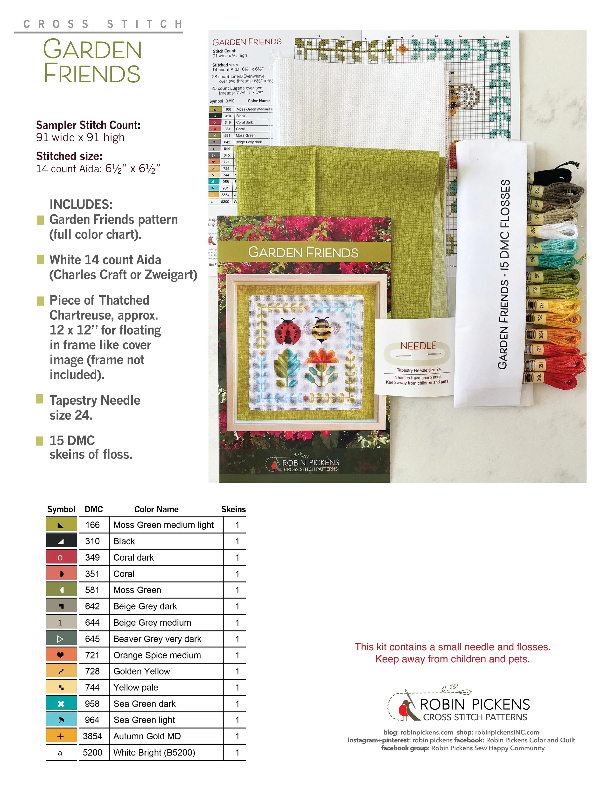 Garden Friends Cross Stitch KIT - Image 3