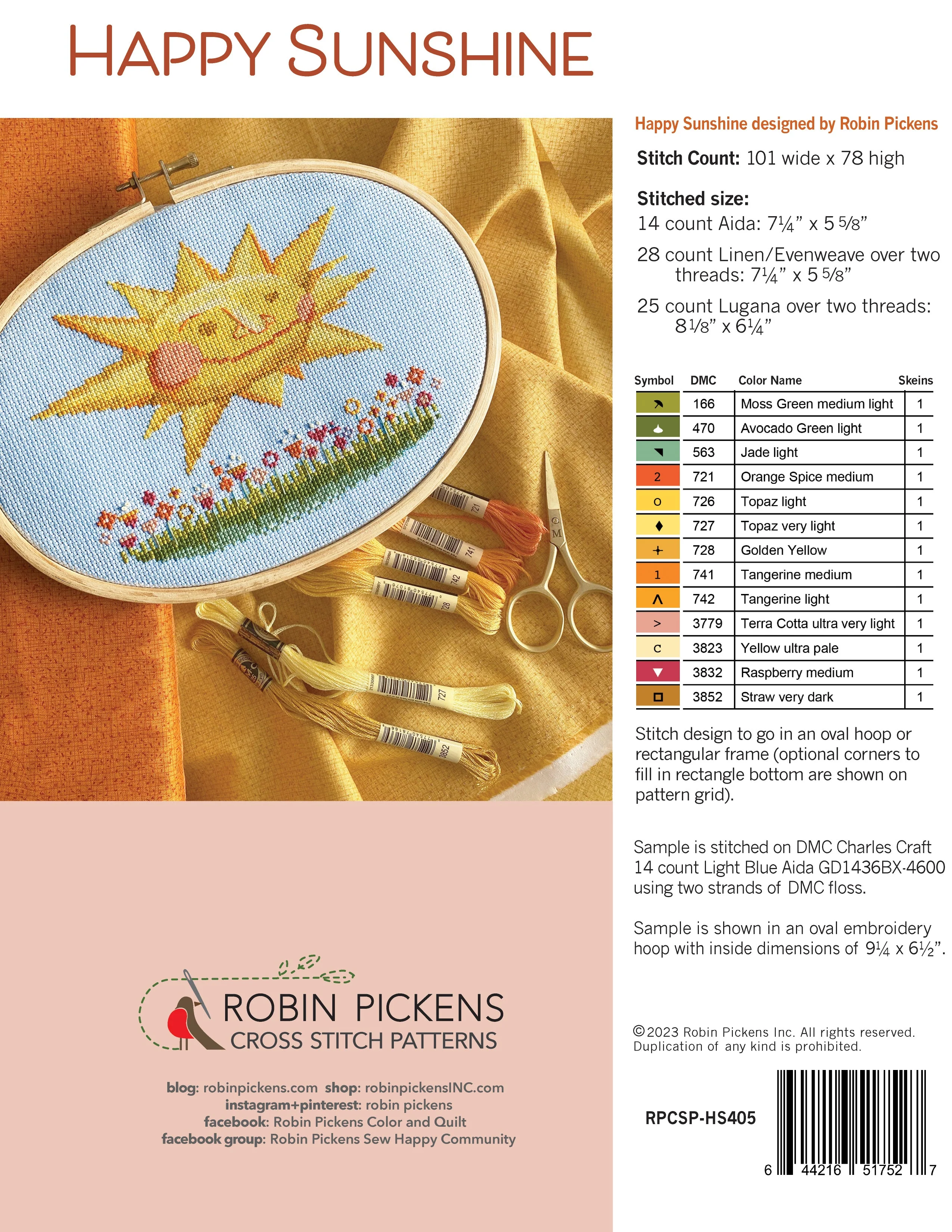 Happy Sunshine Cross Stitch KIT - Image 4