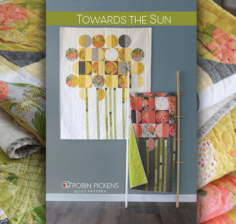 TOWARDS THE SUN Digital PDF Quilt Pattern by Robin Pickens/ wall quilt/ modern circles quilt /pieced or applique - Image 3