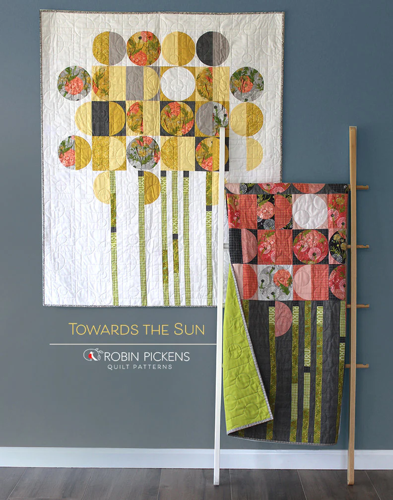 TOWARDS THE SUN Digital PDF Quilt Pattern by Robin Pickens/ wall quilt/ modern circles quilt /pieced or applique - Image 4