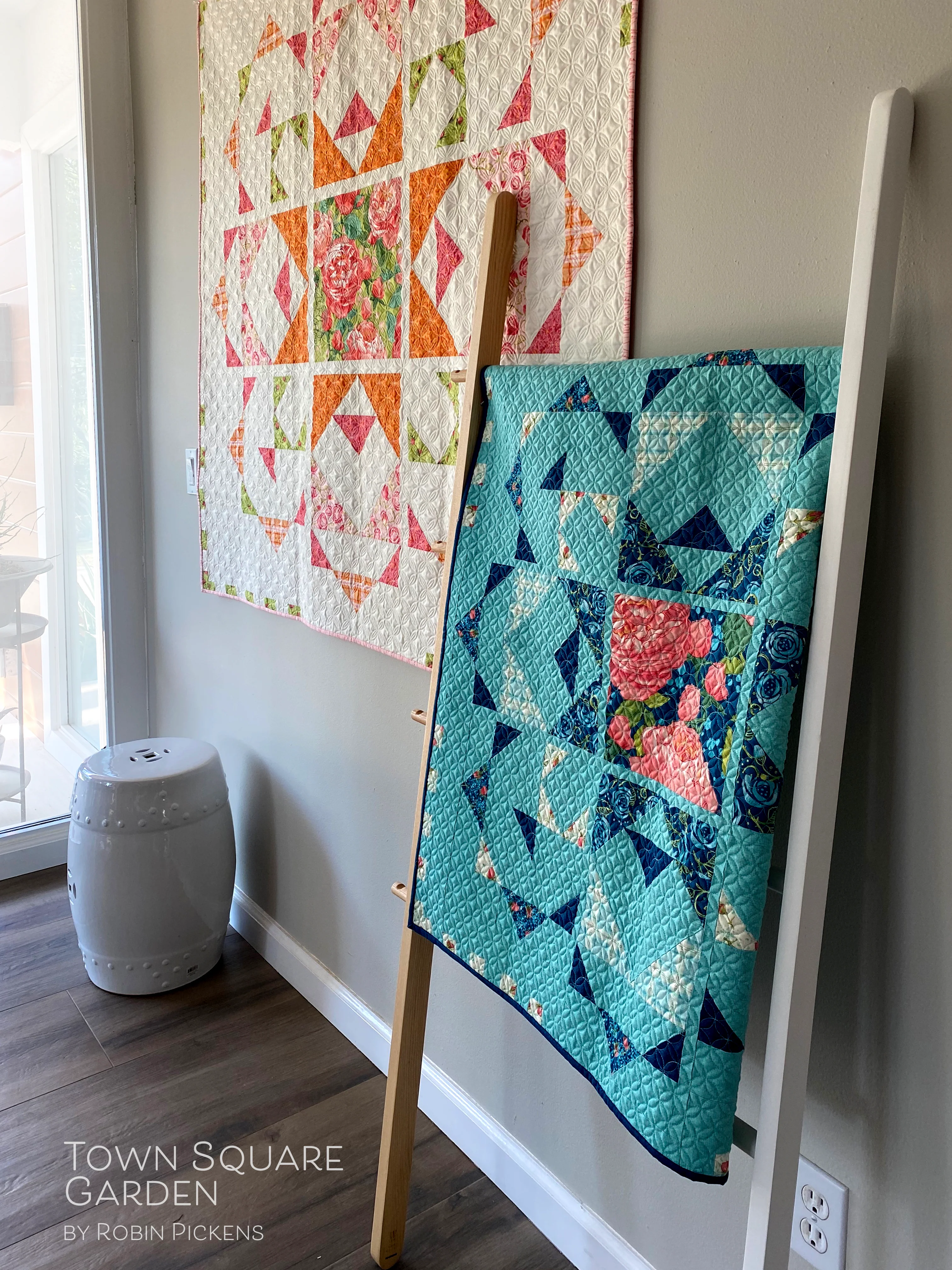 TOWN SQUARE GARDEN Digital PDF Quilt Pattern by Robin Pickens / wall quilt (54 1/2" or 35 1/2" square) - Image 4