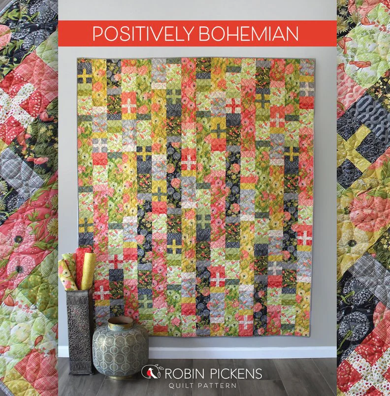 POSITIVELY BOHEMIAN Digital PDF Quilt Pattern by Robin Pickens / Twin size / Easy Fast Quilt - Image 7
