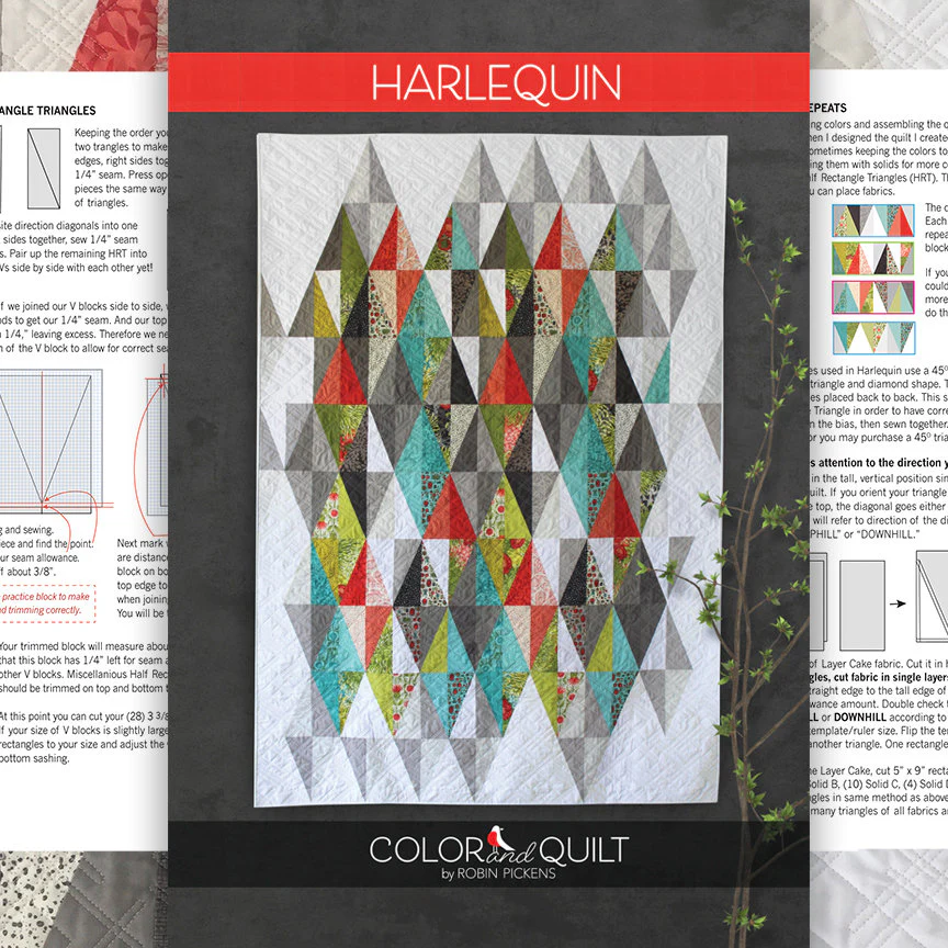 Harlequin Digital PDF Quilt Pattern by Robin Pickens /Layer Cake Precut friendly/49" x 71" or 61" x 83" - Image 6