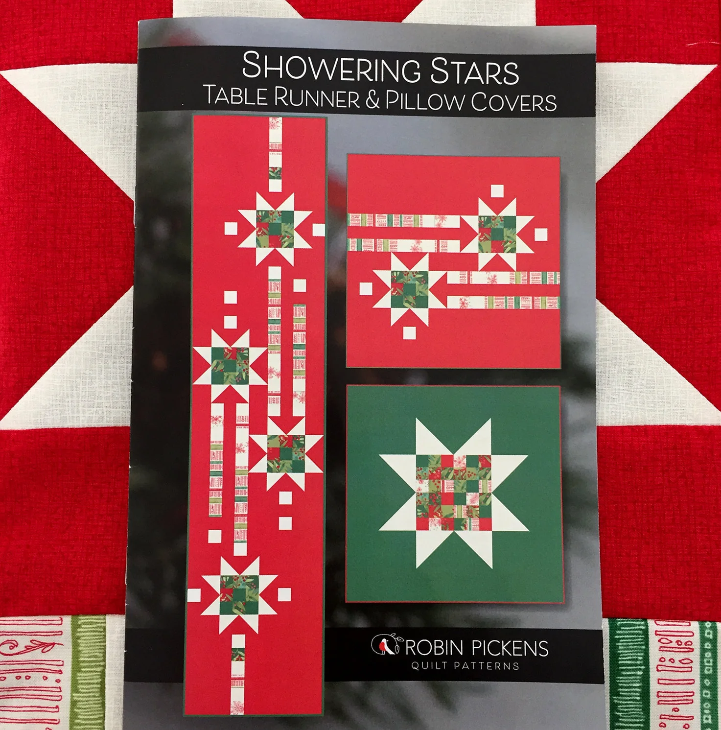 Showering Stars Digital PDF Table Runner and Pillow Covers _ by Robin Pickens - Image 7